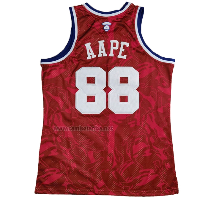Camiseta All Star 1988 AAPE x Mitchell & Ness Rojo